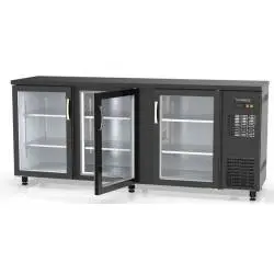 Bajo Mostrador Refrigerado de 3 Puertas de Cristal NBE-200. Coreco