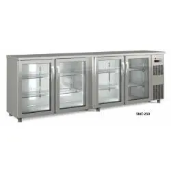 Bajo Mostrador Refrigerado de 4 Puertas de Cristal NBIE-250. Coreco