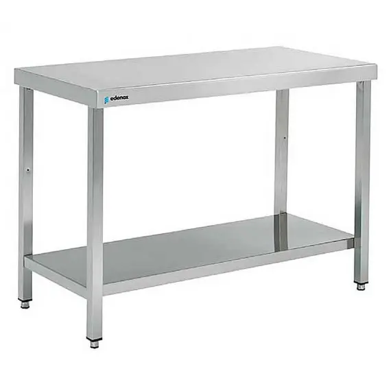 Mesa de Trabajo Central Fondo 500 mm Acero Inoxidable edenox