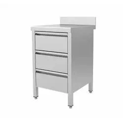 Mesa Mural De acero Inoxidable con 3 Cajones