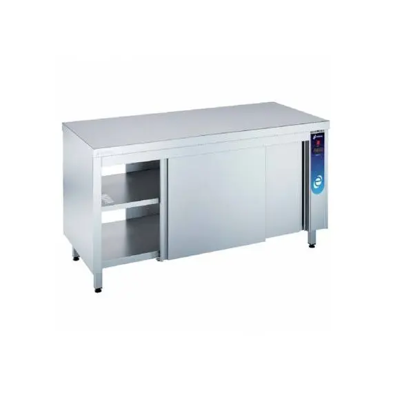 Mesa Caliente Pasante en Acero Inoxidable