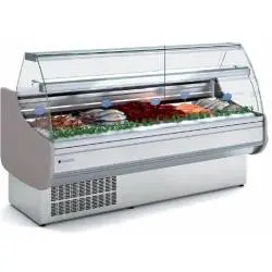 Vitrina Refrigerada Especial Pescado de 2525 mm de Largo y Cristal Frontal Notablemente Curvo CVE-9-25-CC-P Coreco 