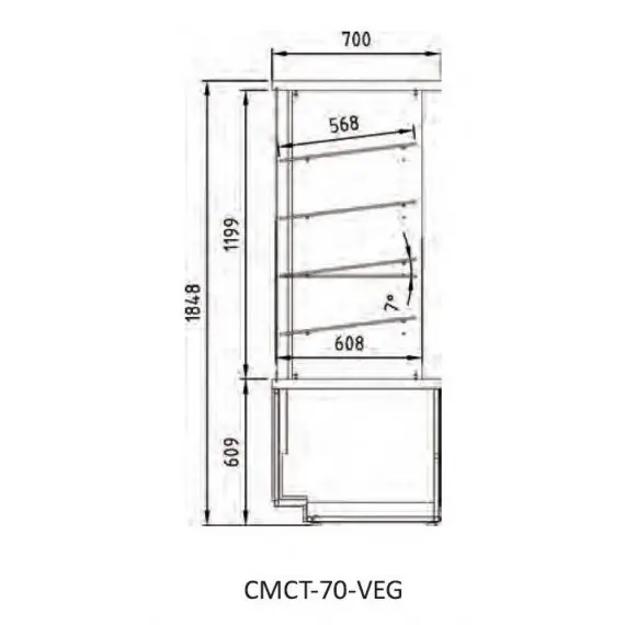 Vitrina Refrigerada Pastelería CMCT-70-VEG. Coreco
