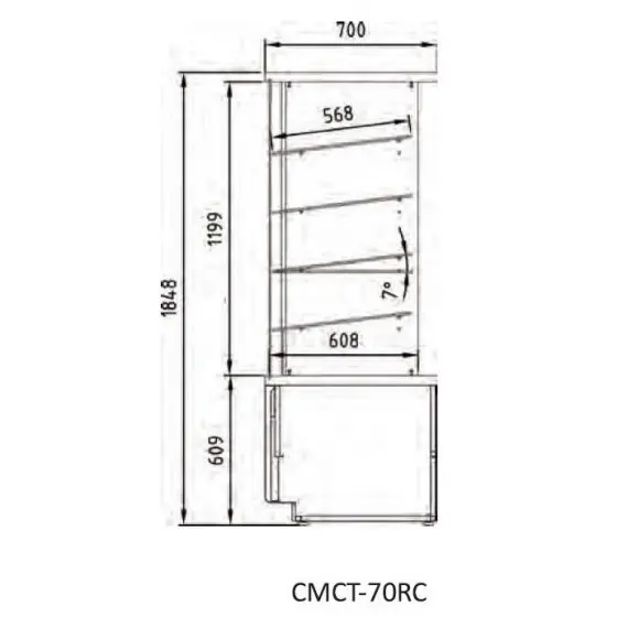 Vitrina Refrigerada Pastelería CMCT-70-RC. Coreco