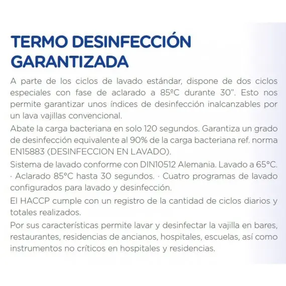 Lavavajillas Serie Secura Cesta 50x50 A060. Romagsa