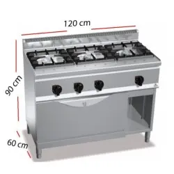 Cocina a Gas 3 Fuegos+Horno Fondo 60 cm G6F3BH12+Horno Maxi. Romagsa