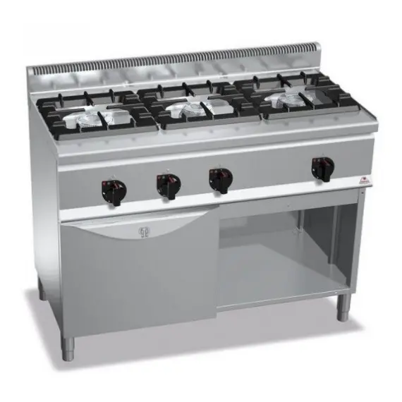 Cocina a Gas 3 Fuegos+Horno Fondo 60 cm G6F3BH12+FG1. Romagsa