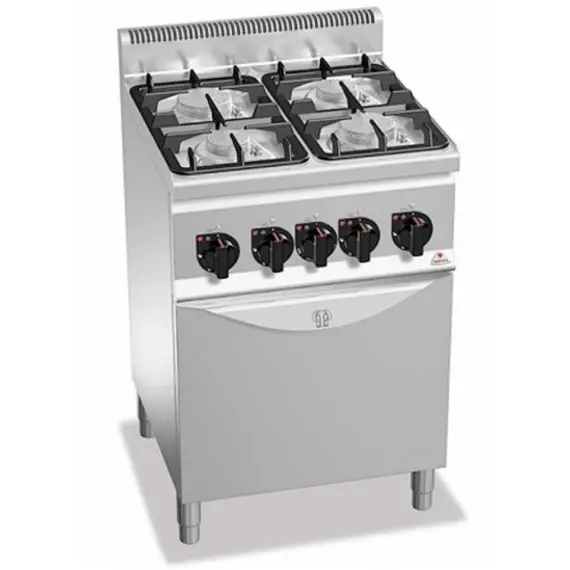 Cocina a Gas 4 Fuegos+Horno Fondo 60 cm G6F4PW+FG1. Romagsa