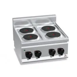 Cocina Sobre Encimera Eléctrica de 4 Fuegos Fondo 60 cm E6P4B. Romagsa