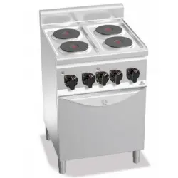 Cocina Eléctrica de 4 Fuegos+Horno Fondo 60 cm E6P4+FE1. Romagsa