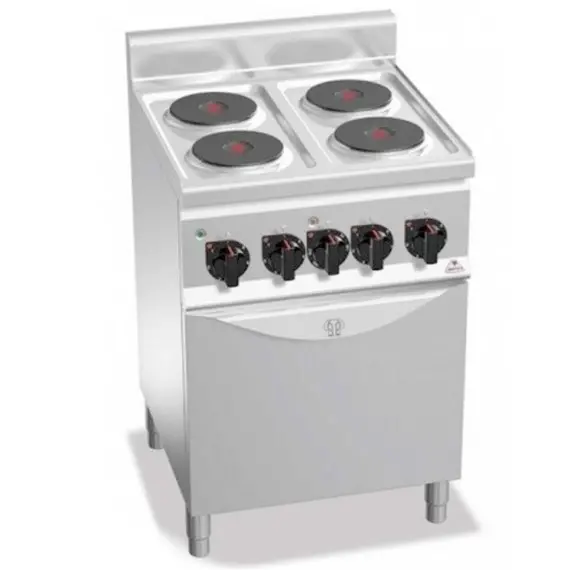 Cocina Eléctrica de 4 Fuegos+Horno Fondo 60 cm E6P4+FE1. Romagsa