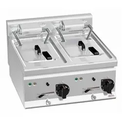 Freidora Sobremesa Eléctrica 2 Cubas 10+10 Litros E6F10-6B. Romagsa