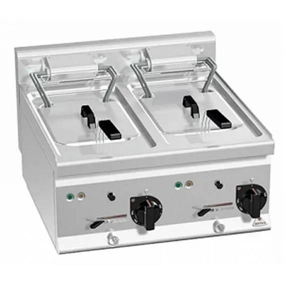 Freidora Sobremesa Eléctrica 2 Cubas 10+10 Litros E6F10-6B. Romagsa