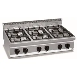 Cocina a Gas Sobremesa 6 Fuegos Max Power G7F6BP. Romagsa