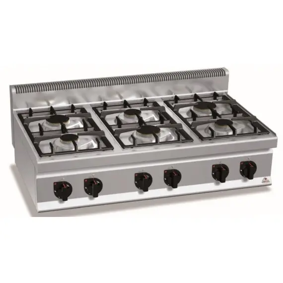 Cocina a Gas Sobremesa 6 Fuegos Max Power G7F6BP. Romagsa