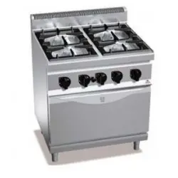 Cocina a Gas 4 Fuegos + Horno GN 2/1 High Power G7F4+FG. Romagsa