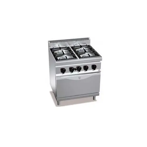Cocina a Gas 4 Fuegos + Horno GN 2/1 High Power G7F4+FG. Romagsa