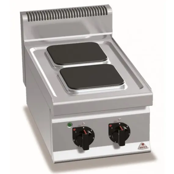 Cocina Eléctrica 2 Fuegos Cuadrados Sobremesa E7PQ2B. Romagsa