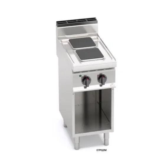 Cocina Eléctrica 2 Fuegos Cuadrados con Mueble E7PQ2M. Romagsa