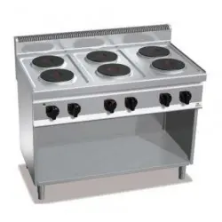 Cocina Eléctrica 6 Fuegos Redondos con Mueble E7P6M. Romagsa