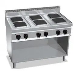 Cocina Eléctrica 6 Fuegos Cuadrados con Mueble E7PQ6M. Romagsa