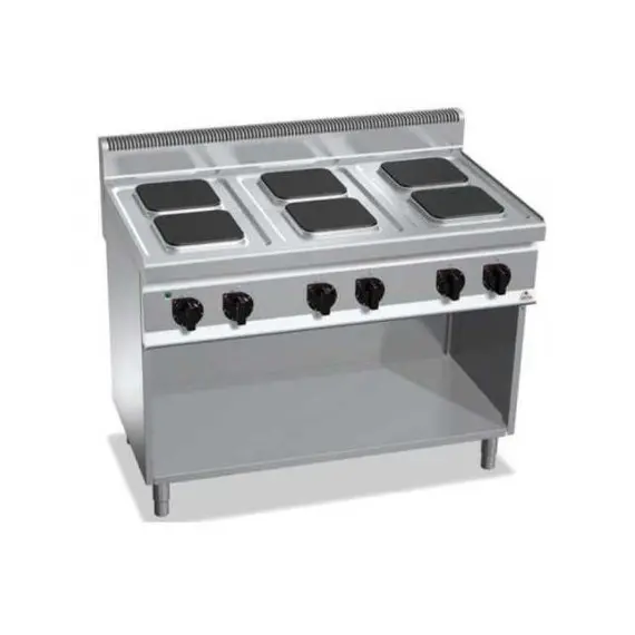 Cocina Eléctrica 6 Fuegos Cuadrados con Mueble E7PQ6M. Romagsa