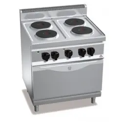 Cocina Eléctrica 4 Fuegos Redondos con Horno GN 2/1 E7P4+FE. Romagsa