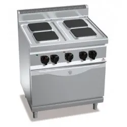 Cocina Eléctrica 4 Fuegos Cuadrados con Horno GN 2/1 E7PQ4+FE. Romagsa
