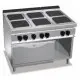 Cocina Eléctrica 6 Fuegos Cuadrados con Horno GN 2/1 E7PQ6+FE. Romagsa