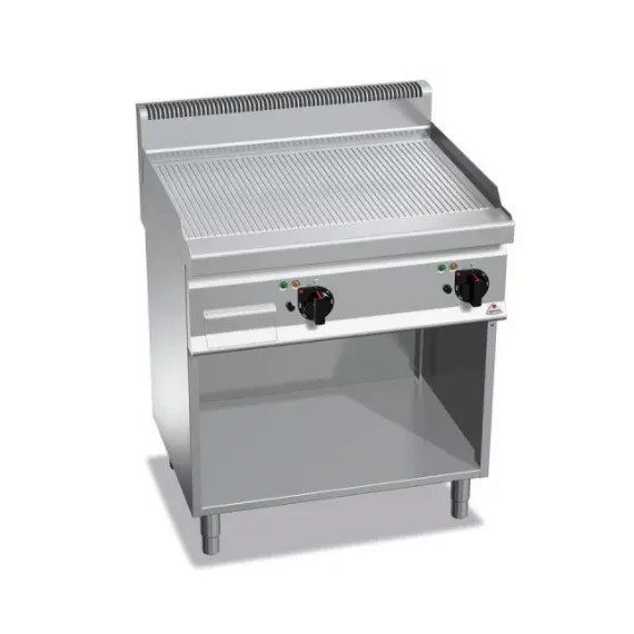 Fry Top a Gas con Mueble Placa Acanalada G7FR8M-2. Romagsa