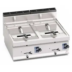 Freidora Eléctrica Sobremesa 2 Cubas de 10+10 Litros E7F10-8B. Romagsa