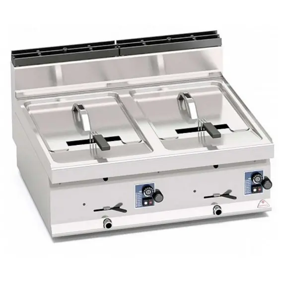 Freidora Eléctrica Sobremesa 2 Cubas de 10+10 Litros E7F10-8B. Romagsa