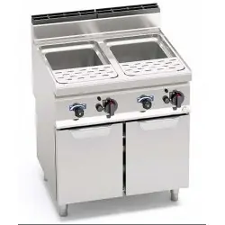 Cuece Pasta a Gas con Mueble de 2 Cubas de 30+30 Litros CPG80E. Romagsa
