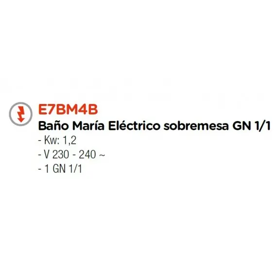 Baño María Sobremesa 700 Eléctrico GN 1/1 E7BM4B. Romagsa
