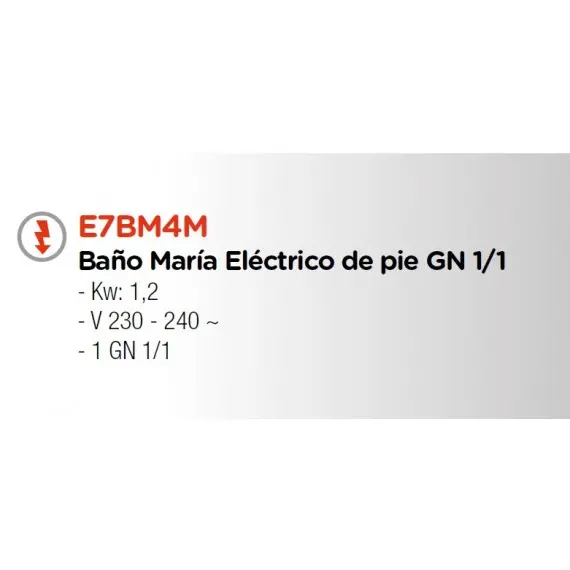Baño María Sobremesa 700 Eléctrico GN 1/1 E7BM4M. Romagsa