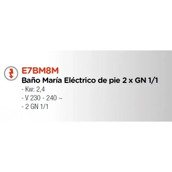 Baño María con Mueble 700 Eléctrico GN 1/1 E7BM8M. Romagsa