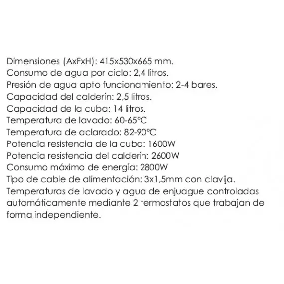 Lavavasos Cesta 35x35 LVVS35-AB-DT. Romux