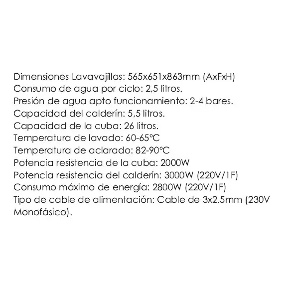 Lavavajillas Cesta 50x50 LVJS50-AB-DT. Romux