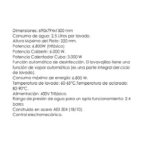Lavavajillas de Cúpula Cesta 50x50 LVJCPS50-AB-DT-DS. Romux