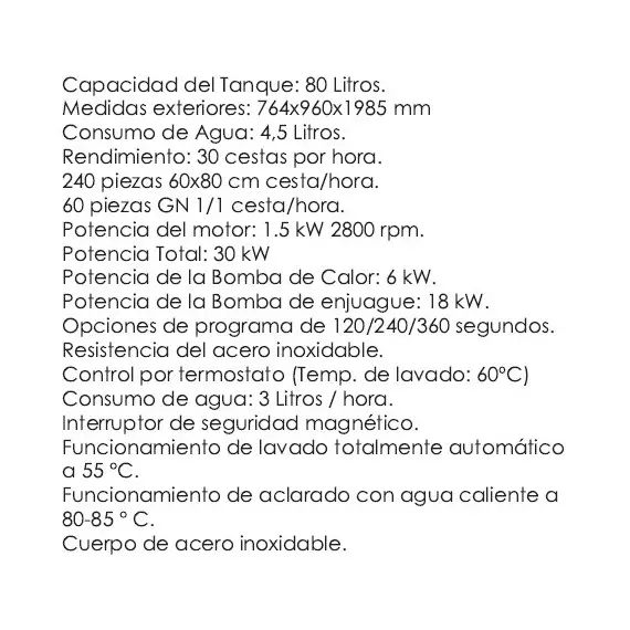 Lavaobjetos de 80 Litros LVOBJ80. Romux