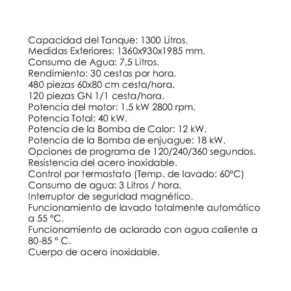 Lavaobjetos de 130 Litros LVOBJ130: Romux