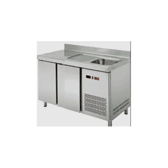 Mesa Refrigerada Fondo 600 de 2 Puertas con Fregadero MRCH-150F