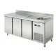 Mesa Refrigerada Fondo 600 de 3 Puertas con Fregadero MRCH-200F
