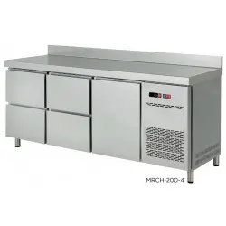 Mesa Refrigerada Fondo 600 de 1 Puerta y 4 Cajones MRCH-200-4
