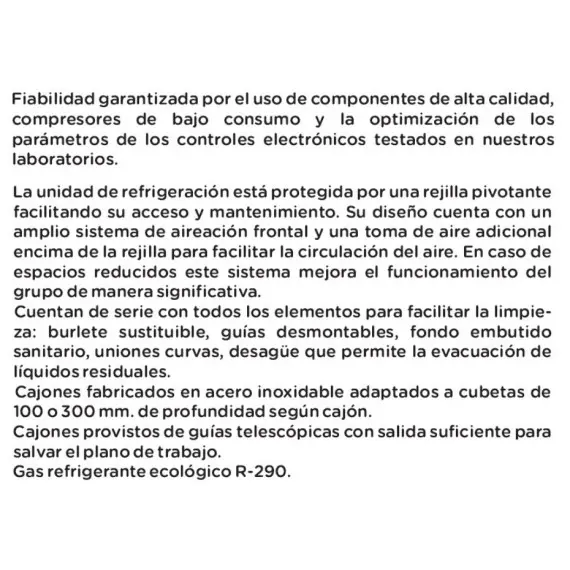 Mesa GN 1/1 Refrigerada Bajo Cocina Altura 600 Fondo 700 con 2+1 Cajones TRCHB-135-2