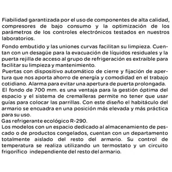 Armario Refrigeración con Departamento de Pescado de 1+2 Puertas ARCH-1203-DP