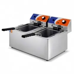 Freidora Eléctrica de Sobremesa 2 cestas 8 Litros + 8 Litros