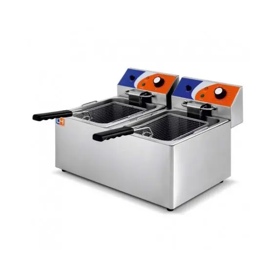 Freidora Eléctrica de Sobremesa 2 cestas 8 Litros + 8 Litros