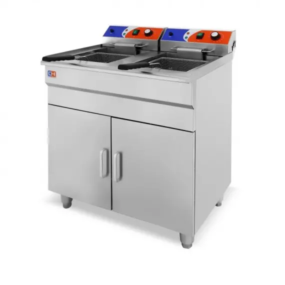 Freidora Eléctrica con Mueble 2 Cestas 12 Litros+12 Litros