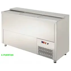 Enfriador de Botellas de 4 Puertas Correderas Acero Inoxidable MRB-200l